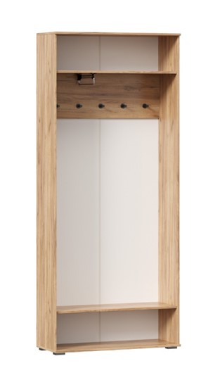 Шкаф двухстворчатый Фиджи с декоративными накладками 659.310, Дуб Золотой/Белый в Перми - изображение 2