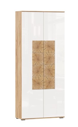 Шкаф двухстворчатый Фиджи с декоративными накладками 659.310, Дуб Золотой/Белый в Перми - изображение