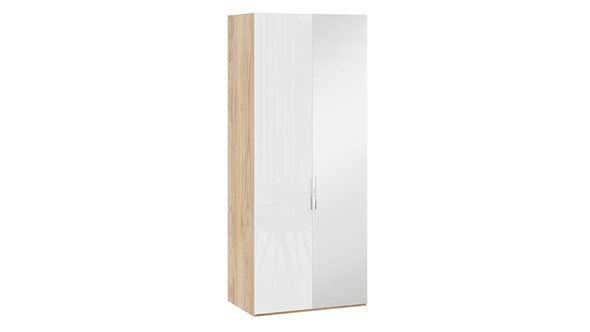 Шкаф для одежды Эмбер СМ-348.07.005 R (Яблоня Беллуно/Белый глянец) в Перми - изображение