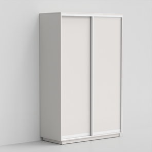 Шкаф 2-х дверный ЭКО-Сим Д 220х140х60, Белый матовый/белый глянец в Перми - предосмотр