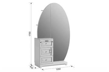Комбинированный шкаф Белла (зеркало) (1050х420х1758) в Перми - предосмотр 4