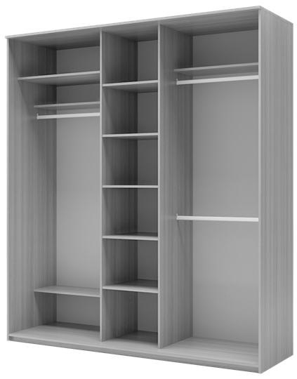 Шкаф 3-х дверный 2200х1770х620 три зеркала, Полосы ХИТ 22-18-666 Белый в Перми - изображение 1