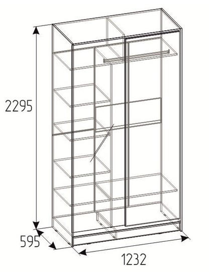 Шкаф 2-х створчатый 1200 Домашний Зеркало/ЛДСП, Белый в Перми - изображение 3