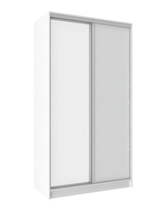 Шкаф 2-х створчатый 1200 Домашний Зеркало/ЛДСП, Белый в Перми
