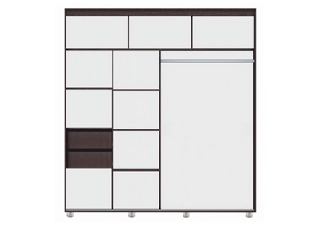 Шкаф 2-х створчатый Комфорт №12 2.0 с фигурными зеркалами, Венге в Соликамске - предосмотр 1