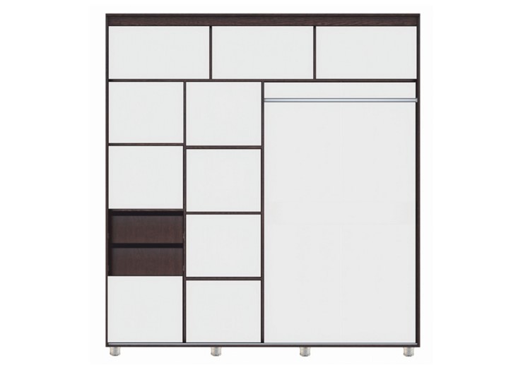 Шкаф 2-х створчатый Комфорт №12 2.0 с фигурными зеркалами, Венге в Чайковском - изображение 1