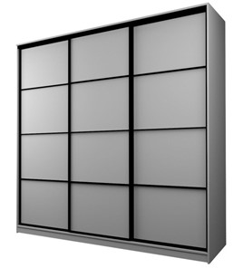 Шкаф 3-х дверный MAX МШ-25-6-24/2-111, Профиль Черный/Цвет Серый в Перми - предосмотр