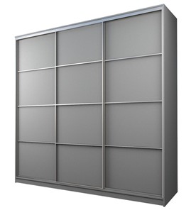 Шкаф 3-х створчатый MAX МШ-27-6-27-111, Профиль Серебро/Цвет Серый в Перми