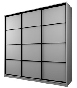 Шкаф 3-х створчатый MAX МШ-27-6-27/2-111, Профиль Черный/Цвет Серый в Перми