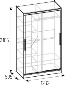 Шкаф 2-х дверный Strike 1200 Зеркало/ЛДСП (Atelier светлый) в Перми - предосмотр 3