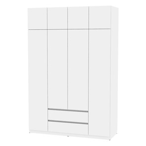 Шкаф четырехдверный Malta light H302 + Антресоль HA4 (Белый) в Перми