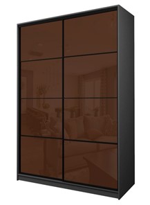 Шкаф 2-х дверный MAX МШ-27-6-16-22, Профиль Черный/Цвет Графит/Oraclal шоколад в Перми - предосмотр