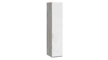 Шкаф для белья Эмбер СМ-348.07.001 (Дуб Гамильтон/Белый глянец) в Перми - предосмотр