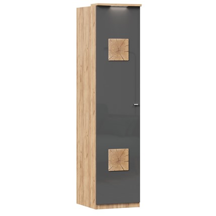 Шкаф одностворчатый с декор. накладками Фиджи 659.222, антрацит в Перми - изображение