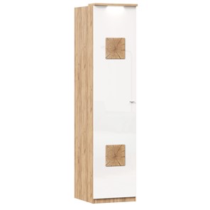Шкаф одностворчатый с декор. накладками Фиджи 659.225, белый в Березниках - предосмотр