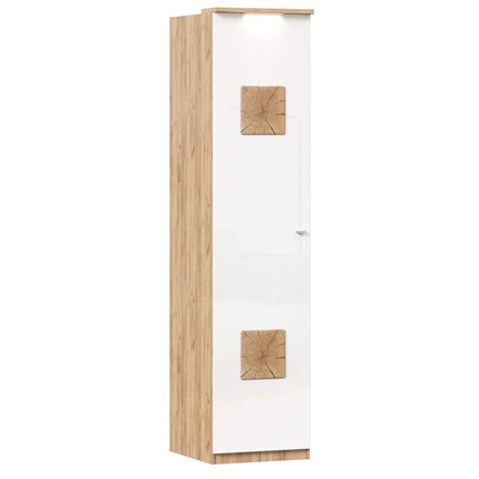 Шкаф одностворчатый с декор. накладками Фиджи 659.225, белый в Березниках - изображение