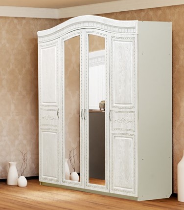 Шкаф Франческа с зеркалами, ясень анкор светлый/дуб шервуд в Перми - изображение