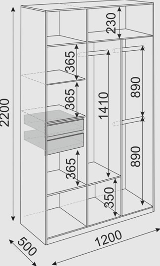 Распашной шкаф Глэдис М23 (Шимо светлый/Белый текстурный) в Перми - изображение 2