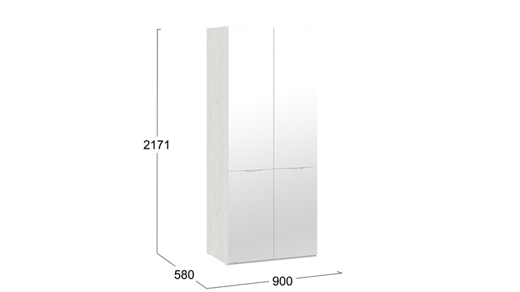 Распашной шкаф Либерти, Дуб крафт белый СМ-297.07.022 в Перми - изображение 3