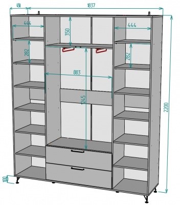 Шкаф распашной Лофт H61, Венге-ДМ в Перми - изображение 1