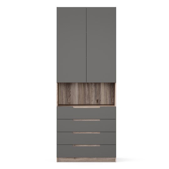 Шкаф 2х-дверный с ящиками Стефания ЛД 413.010.000 (Дуб маувелла/Оникс серый) в Перми - изображение 4