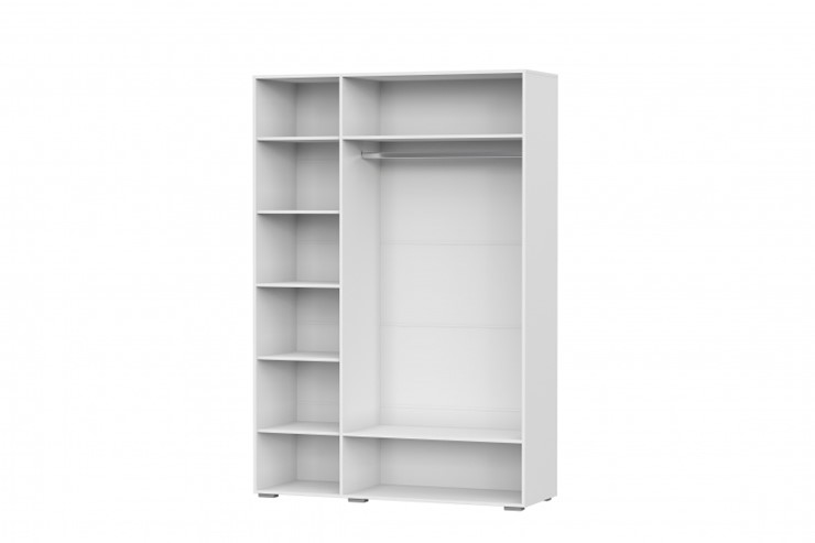 Распашной шкаф Соло, белый/белый глянец/венге в Перми - изображение 1