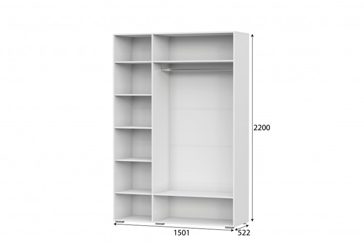 Распашной шкаф Соло, белый/белый глянец/венге в Перми - изображение 2