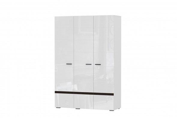 Распашной шкаф Соло, белый/белый глянец/венге в Перми - изображение