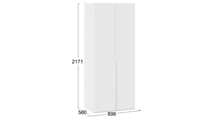Шкаф распашной Порто (580) СМ-393.07.003 (Белый жемчуг/Белый софт) в Перми - изображение 3