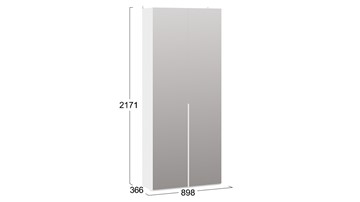 Шкаф с 2 зеркальными дверями Порто (366) СМ-393.07.224 (Белый жемчуг/Белый жемчуг) в Кунгуре - предосмотр 3