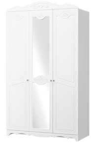 Шкаф трехдверный в спальню Лотос ШР-3 (Белый) 1 зеркало в Перми