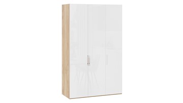 Шкаф для одежды Эмбер СМ-348.07.008 (Яблоня Беллуно/Белый глянец) в Перми