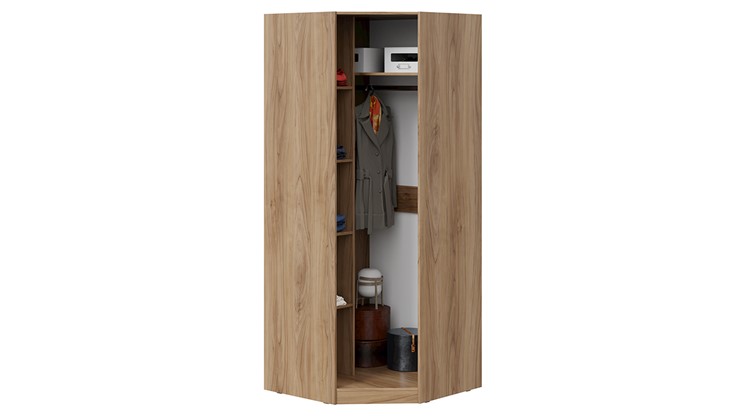 Шкаф для одежды Эмбер СМ-348.07.007 R (Яблоня Беллуно/Белый глянец) в Перми - изображение 2