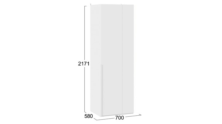 Шкаф угловой Порто (580) СМ-393.07.006 (Белый жемчуг/Белый софт) в Перми - изображение 3