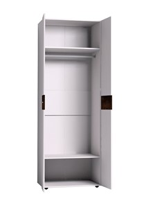 Шкаф для одежды Норвуд 54 фасад стандарт + стандарт, Белый-Орех шоколадный в Перми - предосмотр 1