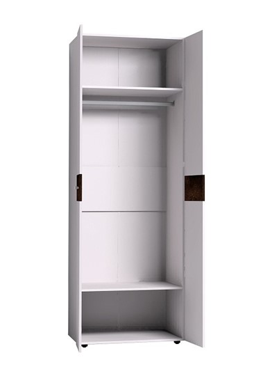 Шкаф для одежды Норвуд 54 фасад стандарт + стандарт, Белый-Орех шоколадный в Перми - изображение 1