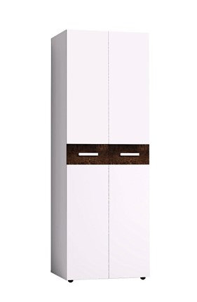 Шкаф для одежды Норвуд 54 фасад стандарт + стандарт, Белый-Орех шоколадный в Перми - изображение