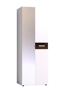 Шкаф для одежды Норвуд 54 фасад зеркало + стандарт, Белый-Орех шоколадный в Перми - предосмотр