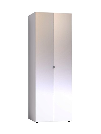 Шкаф для одежды Норвуд 54 фасад зеркало + зеркало, Белый-Орех шоколадный в Перми - изображение