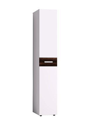 Шкаф-пенал Норвуд 55, Белый-Орех шоколадный в Перми - изображение