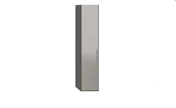 Шкаф распашной Наоми с зеркальной дверью левый, цвет Фон серый, Джут СМ-208.07.02 L в Перми - изображение