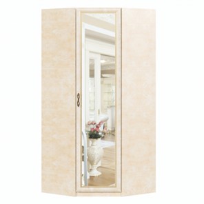 Угловой распашной шкаф Александрия с зеркалом ЛД 625.062, Рустика/Кожа Ленто в Березниках