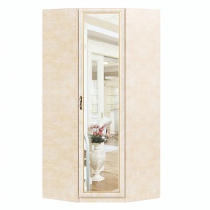 Угловой распашной шкаф Александрия с зеркалом ЛД 625.062, Рустика/Кожа Ленто в Перми - изображение