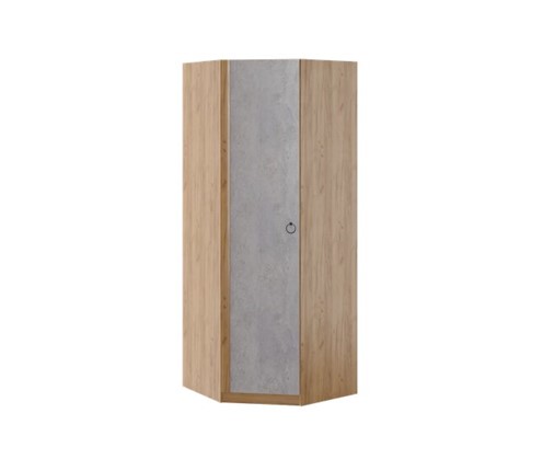 Распашной угловой шкаф Глэдис М21 (Дуб золотой/Цемент светлый) в Перми - изображение