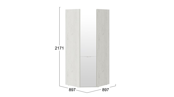 Распашной угловой шкаф Либерти, Дуб крафт белый СМ-297.07.032 в Перми - изображение 3