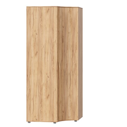 Шкаф угловой с гнутой дверью Марта-2 Дуб золотой/Дуб Тортуга ЛД 406.050 в Перми - изображение