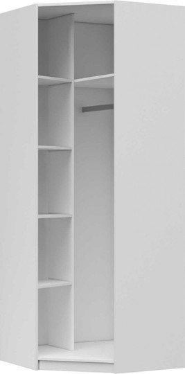 Распашной шкаф угловой Вива с зеркалом, Белый глянец / Платина в Перми - изображение 1