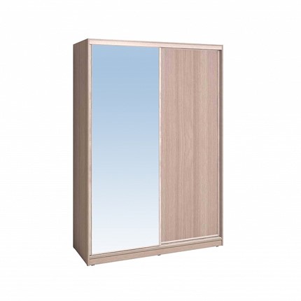 Шкаф 2-х створчатый 1600 Домашний Зеркало/ЛДСП, Ясень шимо светлый в Перми - изображение