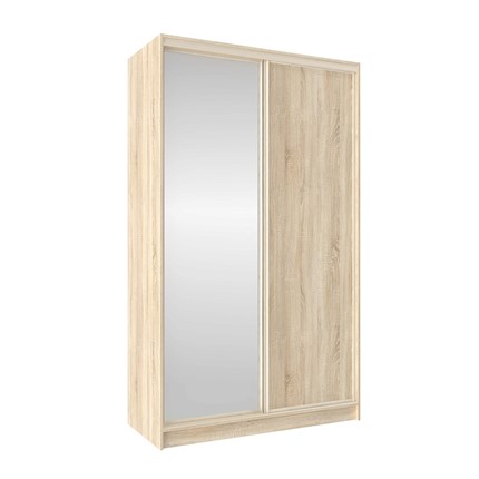 Шкаф 2-х створчатый 1350 Домашний Зеркало/ЛДСП, Дуб сонома в Перми - изображение