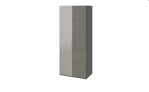 Шкаф Наоми с 1 зеркальной левой дверью, цвет Фон серый, Джут СМ-208.07.04 L в Перми - изображение